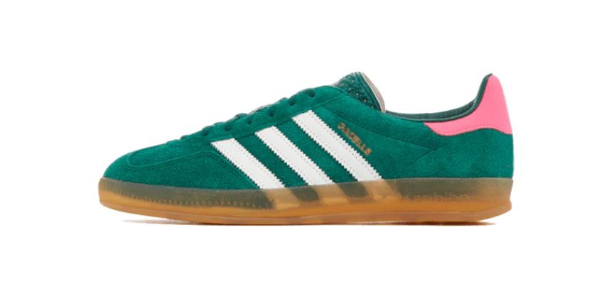 Adidas Gazelle indoor collegiate green lucid pink womens