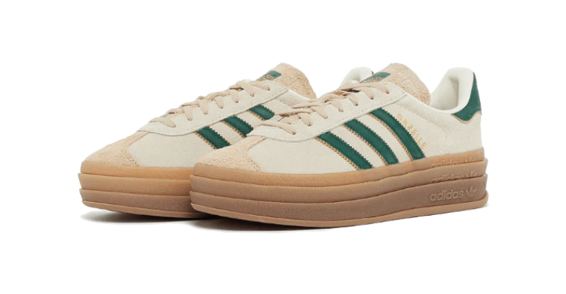 Adidas Gazelle bold magic beige collegiate green womens