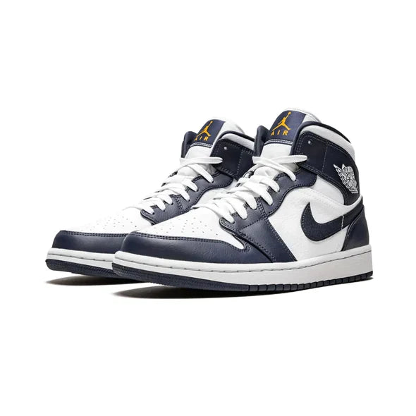 Air Jordan 1 Mid white metallic gold obsidian